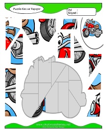 Puzzle Kes Yapıştır Çalışma Sayfaları